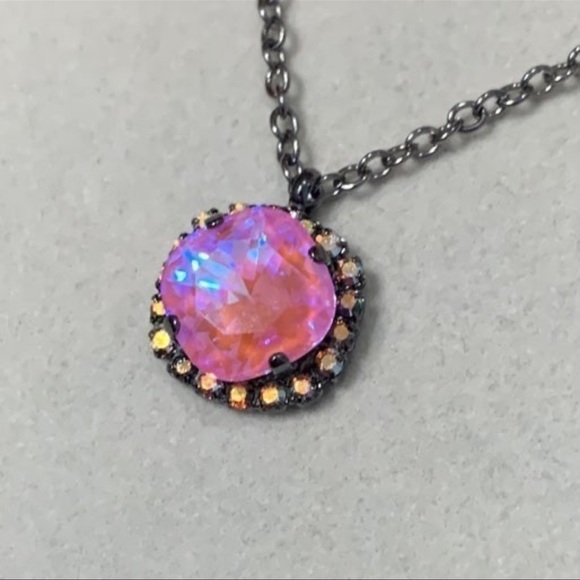 Handmade Pink Swarovski Crystal Necklace - Picture 8 of 12